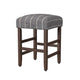 Mola Backless Counter Height Stool | Navy Blue Striped Polyester Brown BM334137