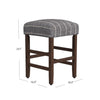 Mola Backless Counter Height Stool | Navy Blue Striped Polyester Brown BM334137