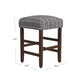 Mola Backless Counter Height Stool | Navy Blue Striped Polyester Brown BM334137
