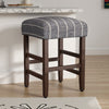 Mola Backless Counter Height Stool | Navy Blue Striped Polyester Brown BM334137