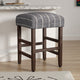 Mola Backless Counter Height Stool | Navy Blue Striped Polyester Brown BM334137