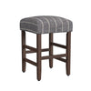 Mola Backless Counter Height Stool | Navy Blue Striped Polyester Brown