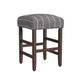 Mola Backless Counter Height Stool | Navy Blue Striped Polyester Brown