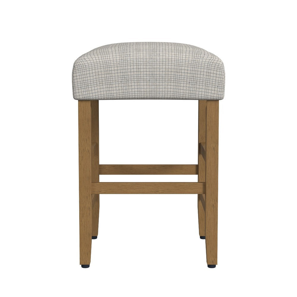 Mola Backless Counter Height Stool | Cream Green Pattern | Honey Brown BM334138
