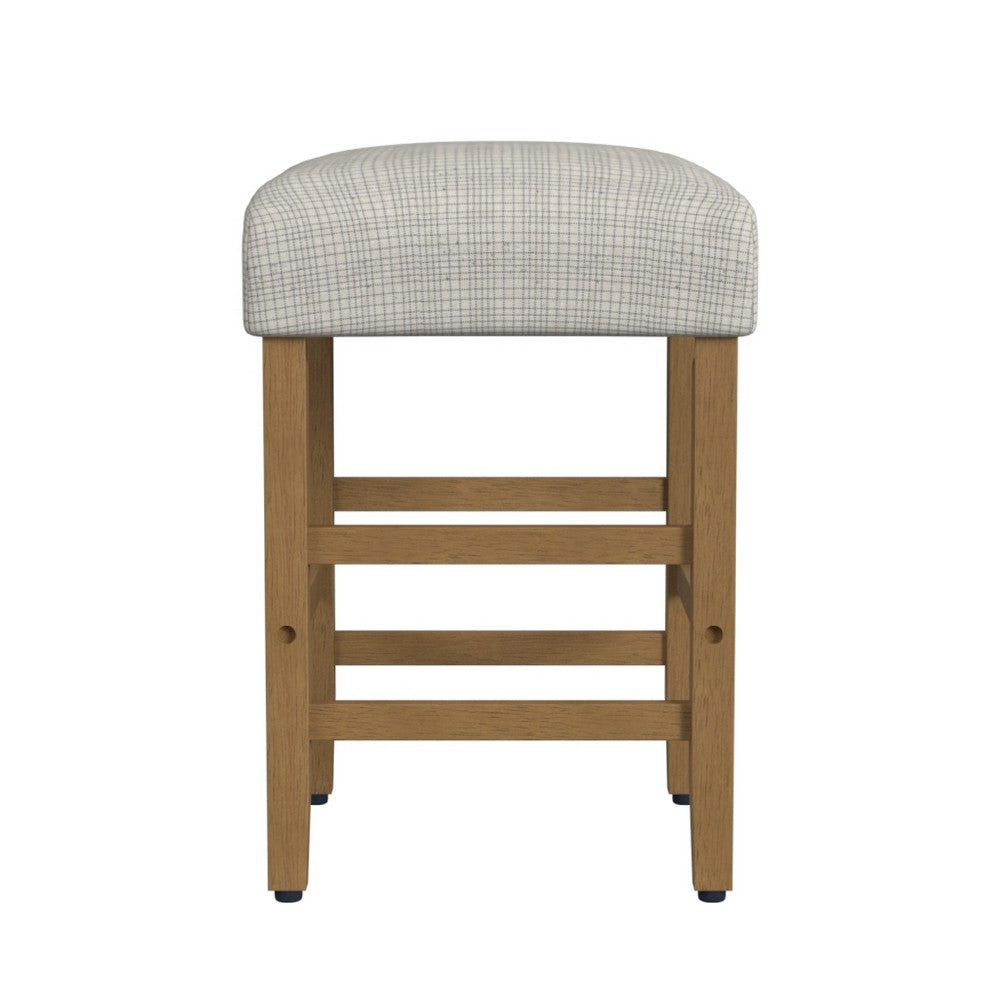 Mola Backless Counter Height Stool | Cream Green Pattern | Honey Brown BM334138