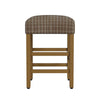 Mola Backless Counter Height Stool | Window Pane Pattern Seat | Brown