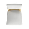 Bowo Counter Stool Chair | White Fabric Seat | Brown Hardwood Legs