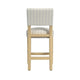 Bowo Counter Stool Chair | Cream n Blue Stripes | Brown Hardwood Legs BM334141