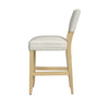 Bowo Counter Stool Chair | Cream n Blue Stripes | Brown Hardwood Legs BM334141