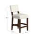 Bowo Counter Stool Chair | Cream n Black Stripes | Brown Hardwood Legs BM334142
