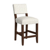 Bowo Counter Stool Chair | Cream n Black Stripes | Brown Hardwood Legs
