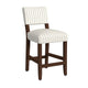 Bowo Counter Stool Chair | Cream n Black Stripes | Brown Hardwood Legs
