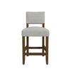 Bowo Counter Stool Chair | Gray Woven Fabric | Brown Hardwood Legs BM334143