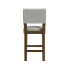 Bowo Counter Stool Chair | Gray Woven Fabric | Brown Hardwood Legs BM334143