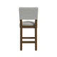 Bowo Counter Stool Chair | Gray Woven Fabric | Brown Hardwood Legs BM334143