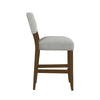 Bowo Counter Stool Chair | Gray Woven Fabric | Brown Hardwood Legs BM334143