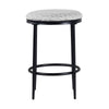 Nion Backless Counter Stool | Black Metal | Light Gray Diamond Print