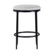 Nion Backless Counter Stool | Black Metal | Light Gray Diamond Print