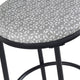 Nion Backless Counter Stool | Black Metal | Light Gray Diamond Print