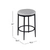 Nion Backless Counter Stool | Black Metal | Light Gray Diamond Print
