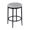 Nion Backless Counter Stool | Black Metal | Light Gray Diamond Print