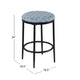 Nion Backless Counter Stool | Black Metal Legs | Blue Medallion Print