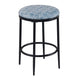 Nion Backless Counter Stool | Black Metal Legs | Blue Medallion Print