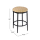 Nion Backless Counter Stool | Sleek Black Metal | Yellow Leaf Print