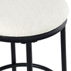 Nion Backless Counter Stool | Black Metal Legs | Cream Polyester Seat BM334148