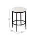 Nion Backless Counter Stool | Black Metal Legs | Cream Polyester Seat BM334148