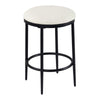 Nion Backless Counter Stool | Black Metal Legs | Cream Polyester Seat