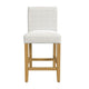 Relo Counter Height Stool Chair | Cream Polyester | Mini Grid Pattern BM334149