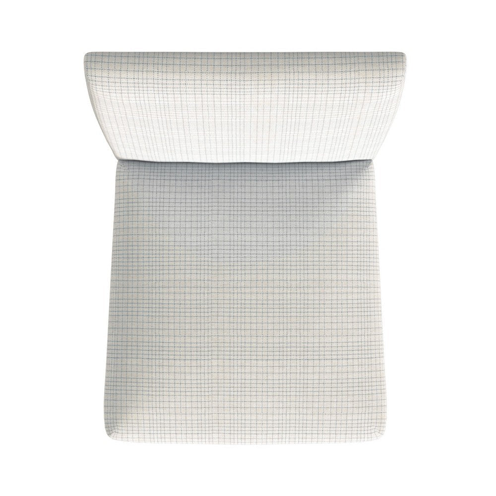 Relo Counter Height Stool Chair | Cream Polyester | Mini Grid Pattern BM334149
