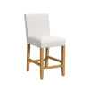 Relo Counter Height Stool Chair | Cream Polyester | Mini Grid Pattern