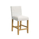 Relo Counter Height Stool Chair | Cream Polyester | Mini Grid Pattern