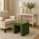 Ada Footstool Ottoman with Channel Tufted Green Velvet | 19"