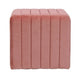 Ada Footstool Ottoman with Channel Tufted Blush Pink Velvet | 19’’