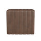 Ada Footstool Ottoman | Channel Tufted Brown Faux Leather | 19’’