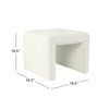 Ada Footstool Ottoman | Channel Tufted Cream White Boucle | 19’’ BM334157