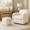 Ada Footstool Ottoman | Channel Tufted Cream White Boucle | 19"