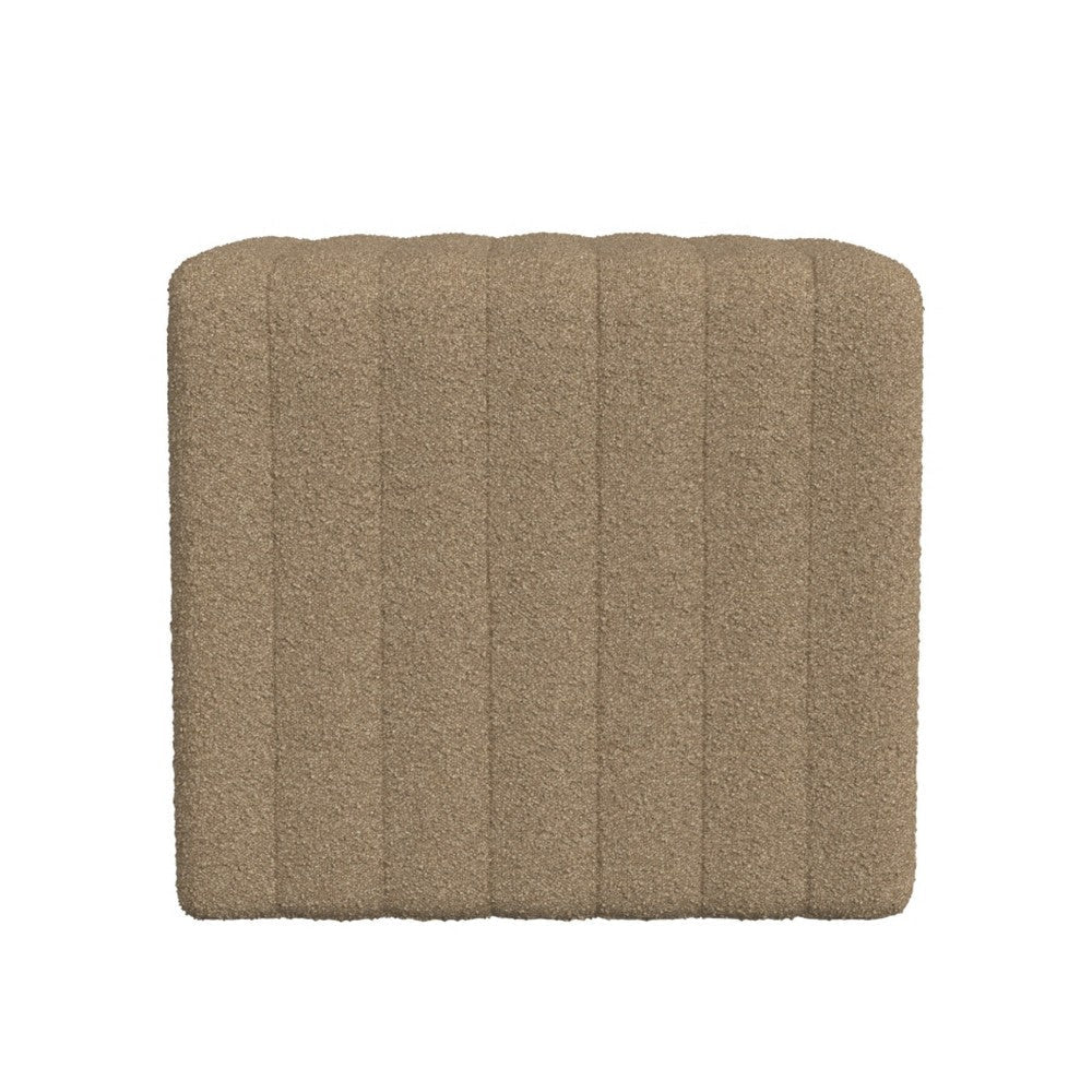 Ada Footstool Ottoman | Channel Tufted Taupe Brown Boucle | 19’’