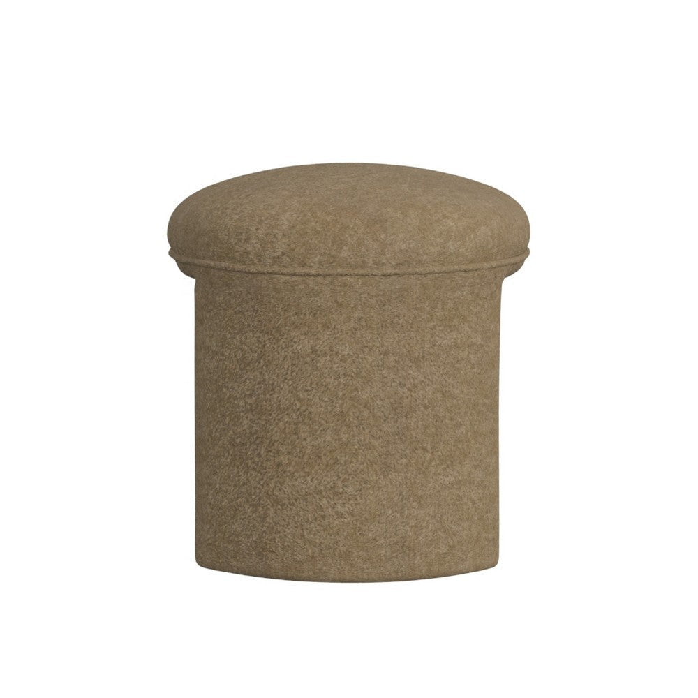 Max Ottoman Footstool with Saddle Seat | Mocha Brown Boucle | 24’’ BM334159