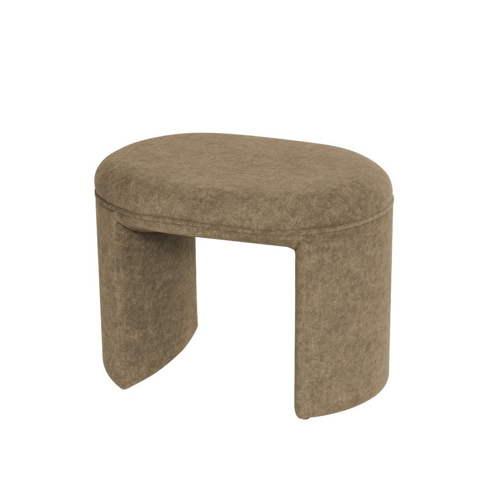 Max Ottoman Footstool with Saddle Seat | Mocha Brown Boucle | 24’’ BM334159