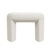 Max Ottoman Footstool with Saddle Seat | Cream White Boucle | 24’’ BM334160