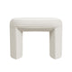 Max Ottoman Footstool with Saddle Seat | Cream White Boucle | 24’’ BM334160
