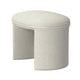 Max Ottoman Footstool with Saddle Seat | Cream White Boucle | 24’’ BM334160