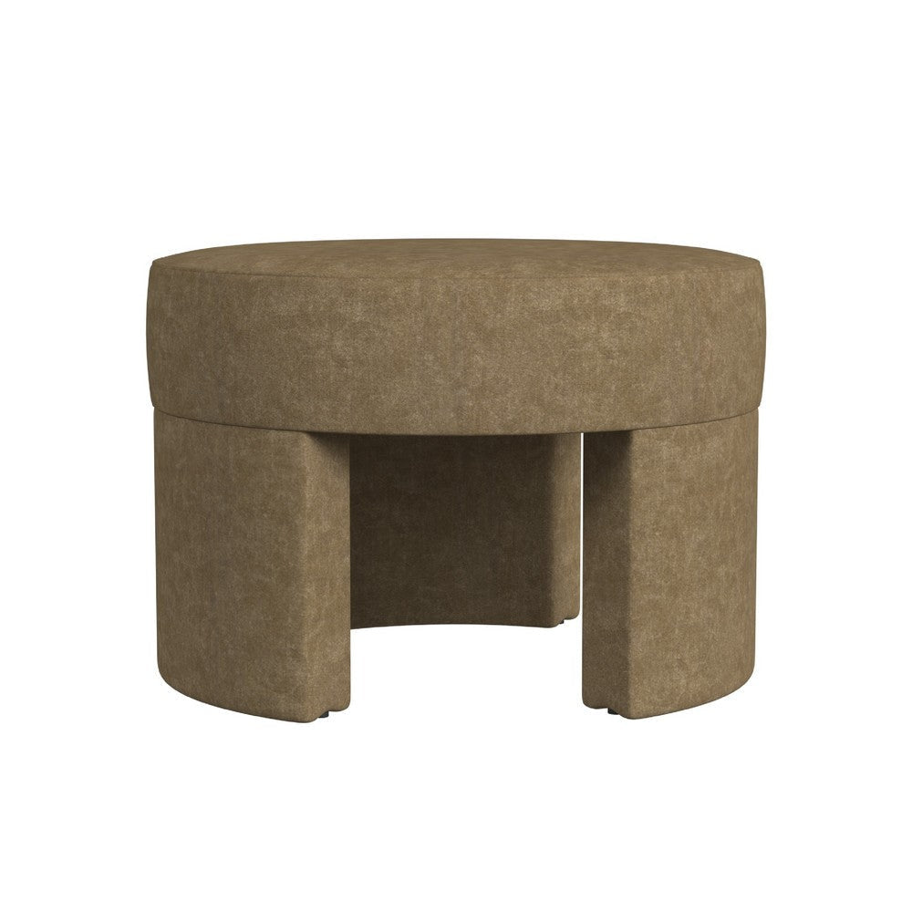 Noa Round Ottoman Footstool | Soft Mocha Brown Boucle | 24’’ BM334162