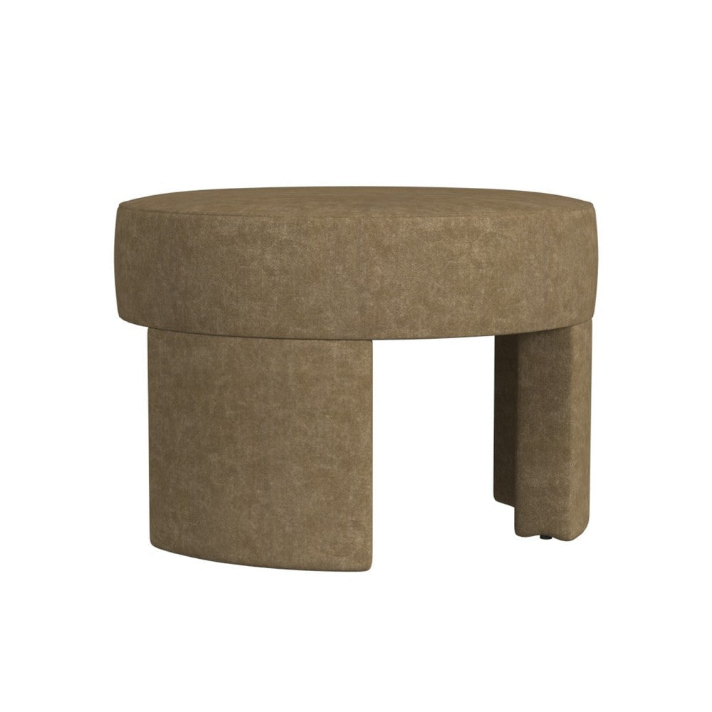 Noa Round Ottoman Footstool | Soft Mocha Brown Boucle | 24’’ BM334162
