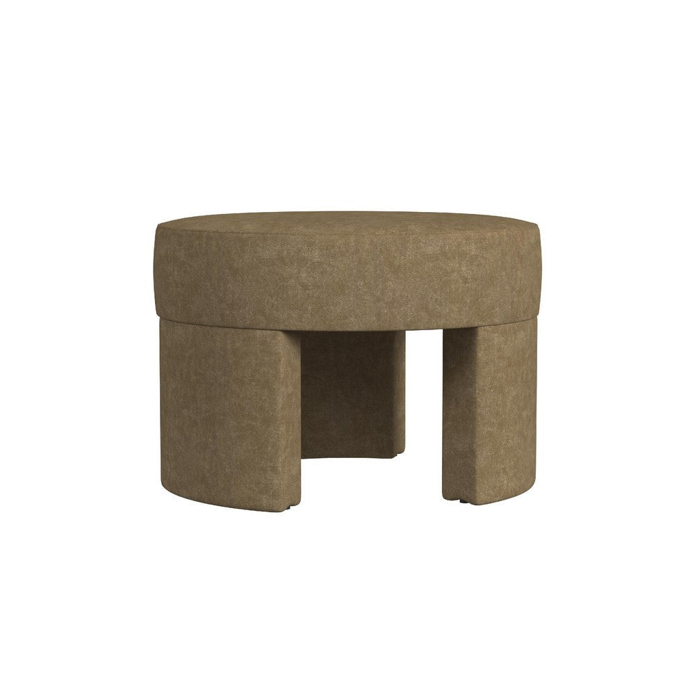 Noa Round Ottoman Footstool | Soft Mocha Brown Boucle | 24’’ BM334162