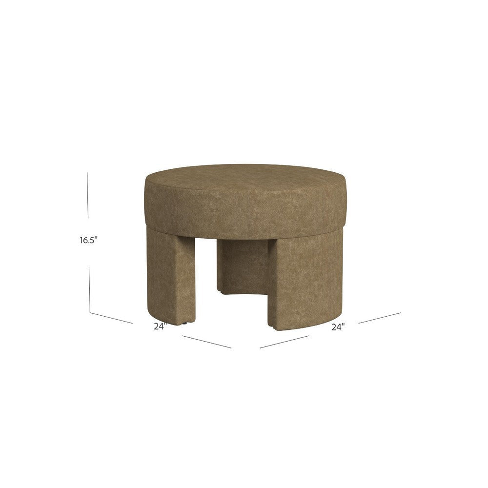 Noa Round Ottoman Footstool | Soft Mocha Brown Boucle | 24’’ BM334162